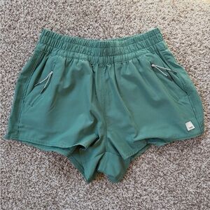 Vuori Sage Green Athletic Shorts with Zipper Pockets